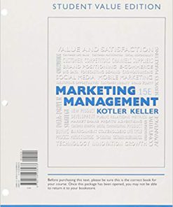 Test Bank for Marketing Management 15th Edition by Kotler